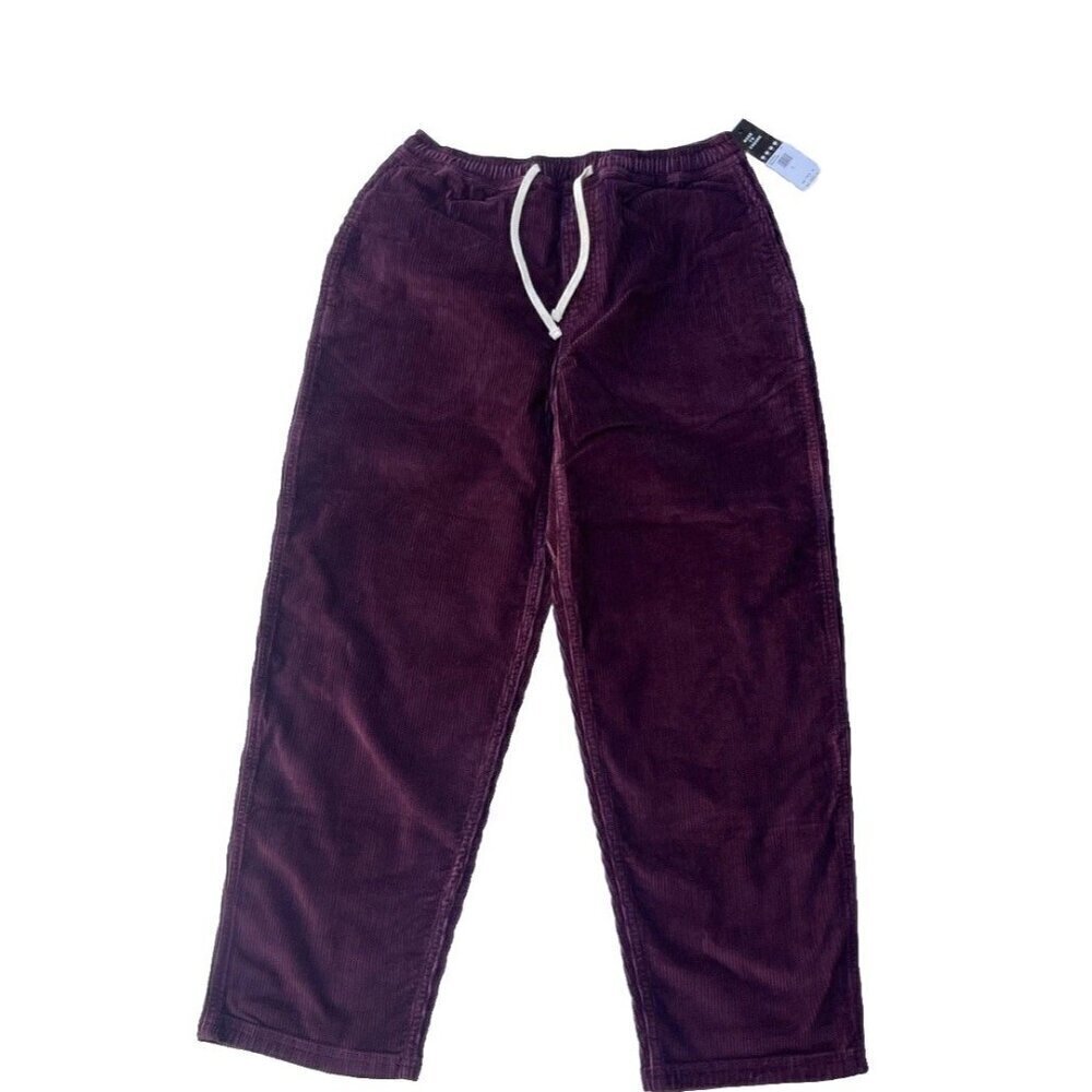 Element Chillin Cord Elastic Waist Pants Size Small Winetasting NWT